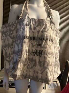Isabel Marant Canvas Tie-Dye Tote — Beige & Gray